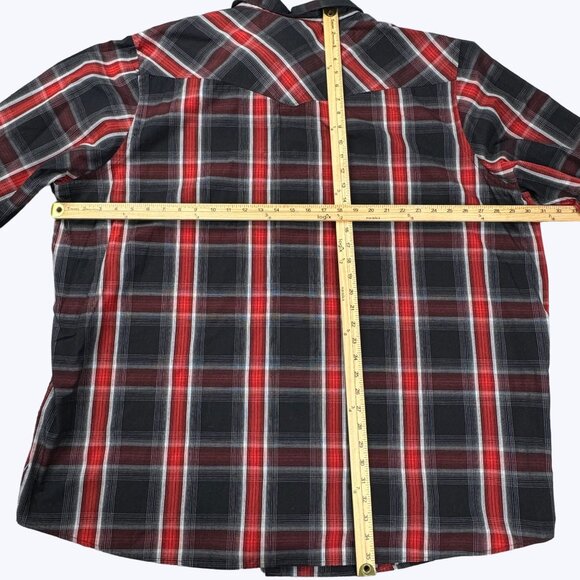 Men's 3XL Tall Pearl Snap Plaid Long Sleeve Flannel Shirt Boulder Creek - Picture 10 of 11